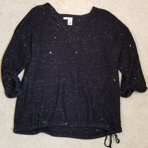Black Sparkle Pullover Sweater